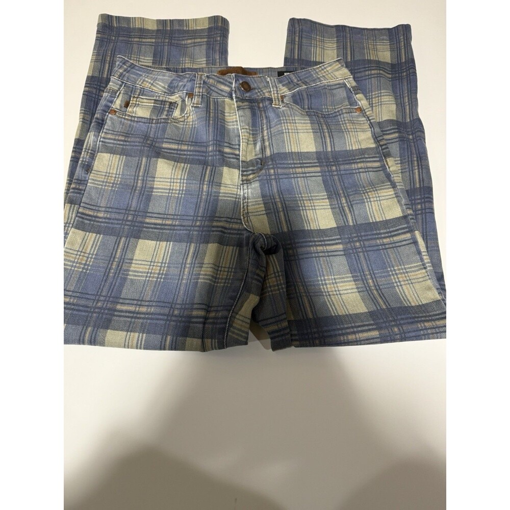 Judy Blue Women's High Waist  Vintage Look Plaid Straight 7 / 28 - Picture 4 of 12